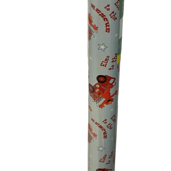 Sesame Street Elmo Wrapping Paper Gift Wrap Roll Fire Engine 12.5 Sq Ft 2007 New - Picture 14 of 16